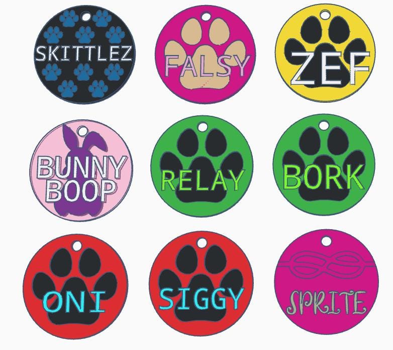 High Tech: 3D Printed Puppy Paw Name Badges (Includes NFC Chip)