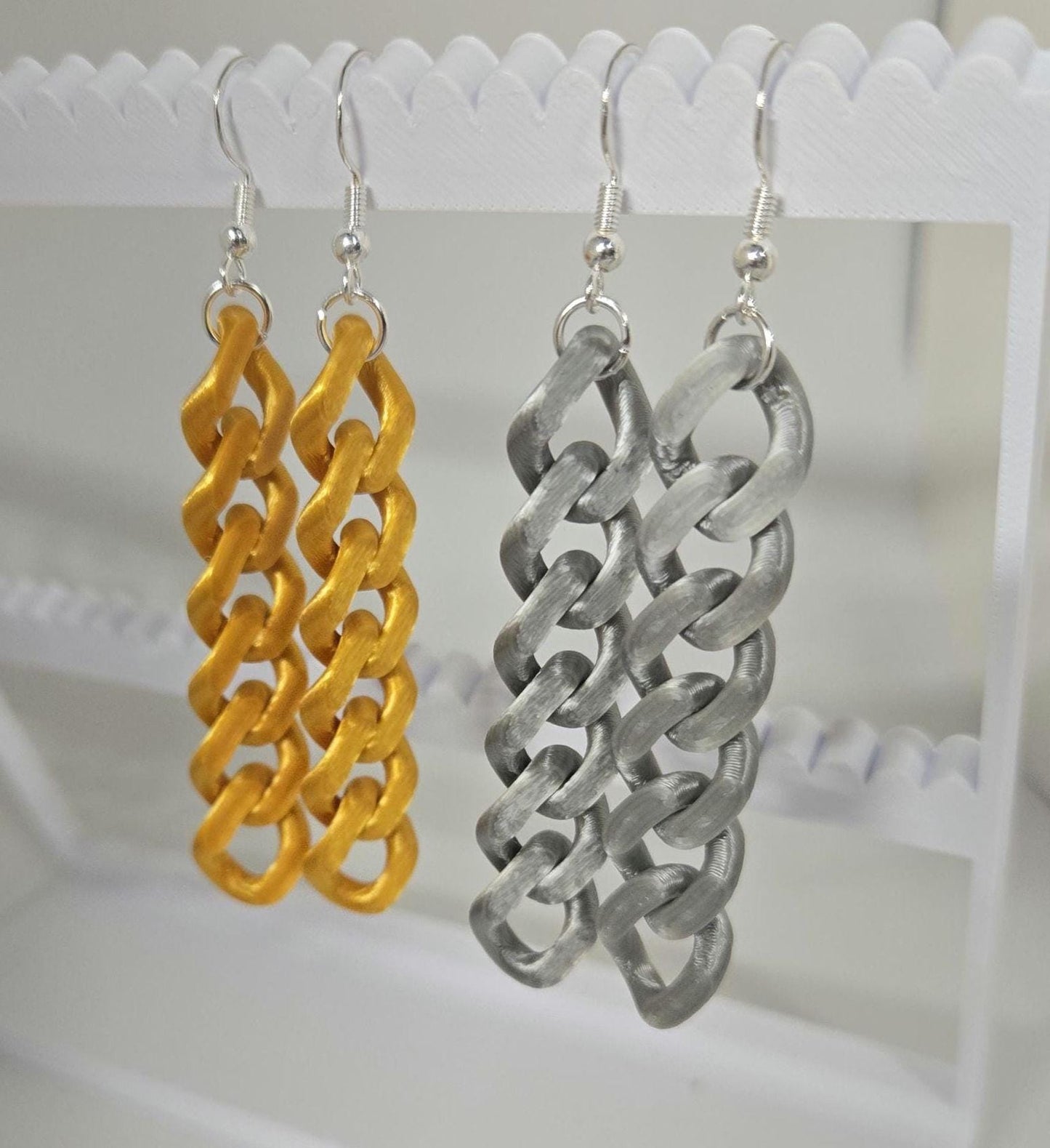 3D Printed Cuban Chain Earrings