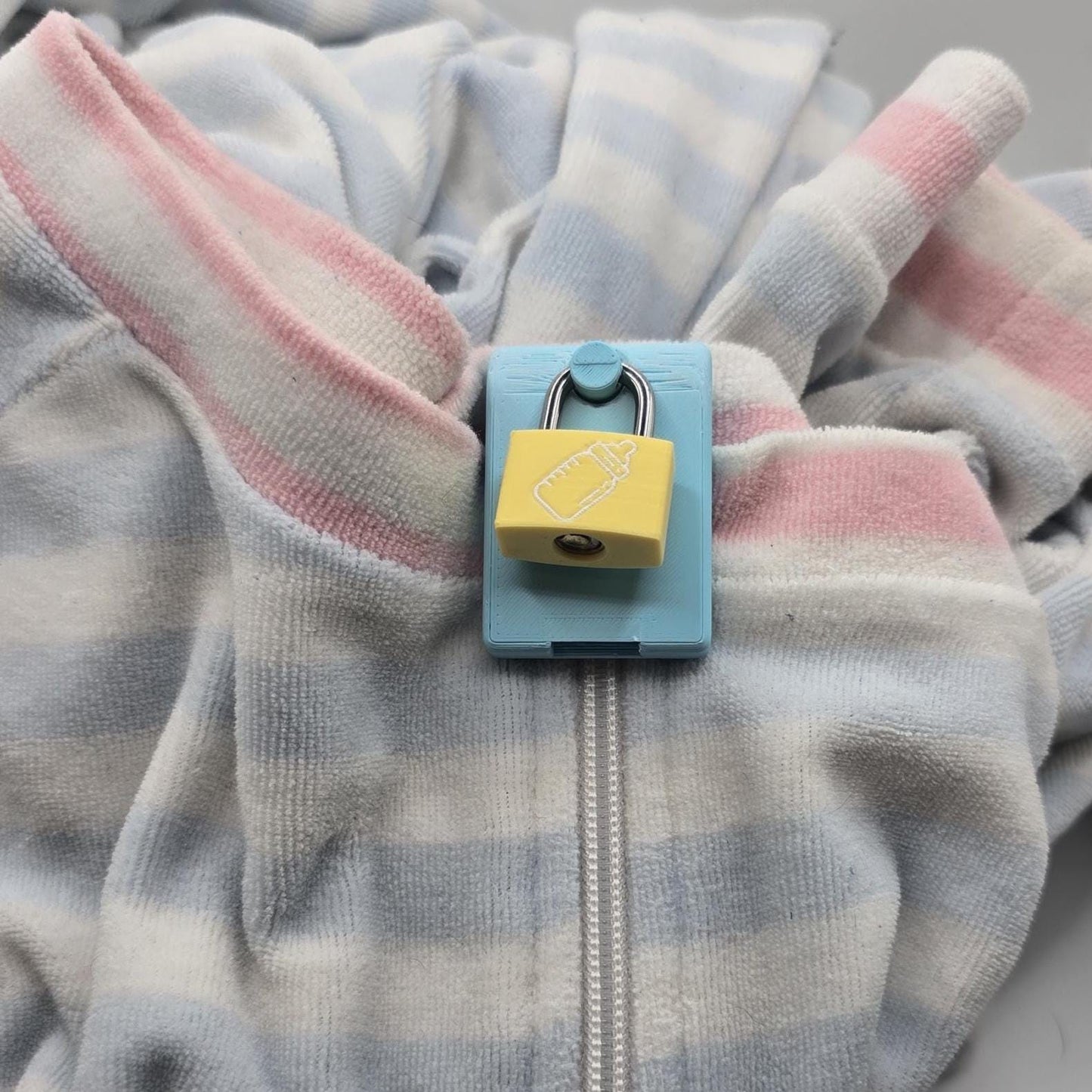 ABDL Zipper Lock for Footed PJs Adult Diaper Enforcement Device