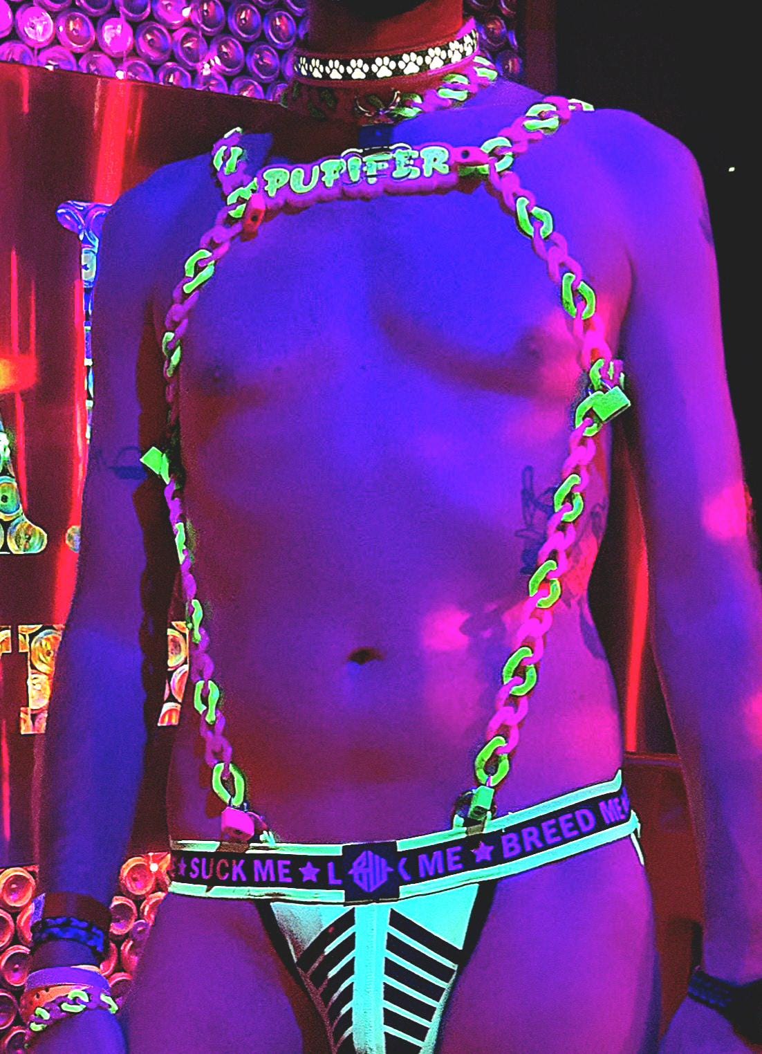 3D Printed Cuban Chain Harness with Matching Padlocks