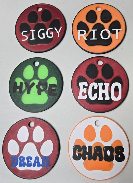 High Tech: 3D Printed Puppy Paw Name Badges (Includes NFC Chip)