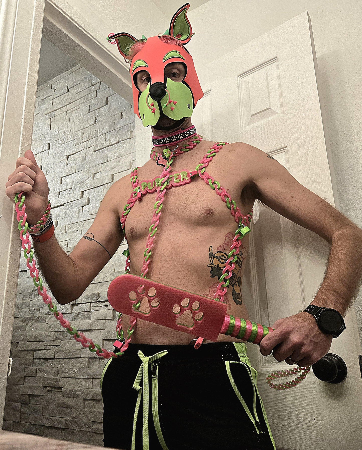 3D Printed Cuban Chain Harness with Matching Padlocks