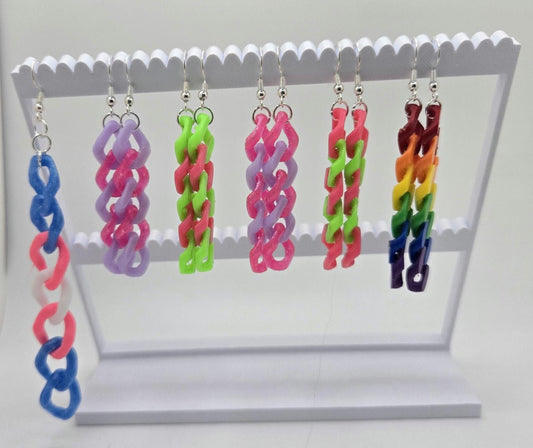 3D Printed Cuban Chain Earrings